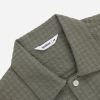 3sixteen - Resort Shirt Olive Geo Weave