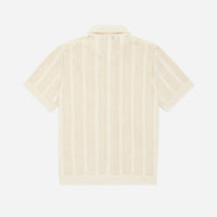 3sixteen - Short Sleeve Knit Shirt Ecru Mesh Stripe