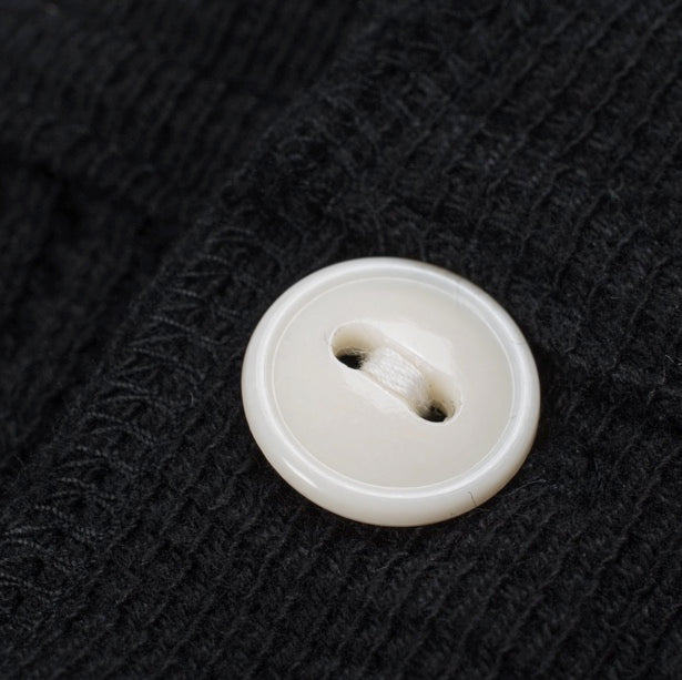 Iron Heart - Waffle Knit Long Sleeved Thermal Henley in