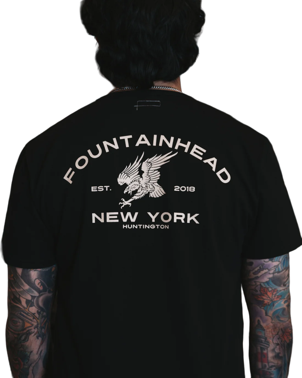 Fountainhead NY Est 2018 Eagle TShirt in Black