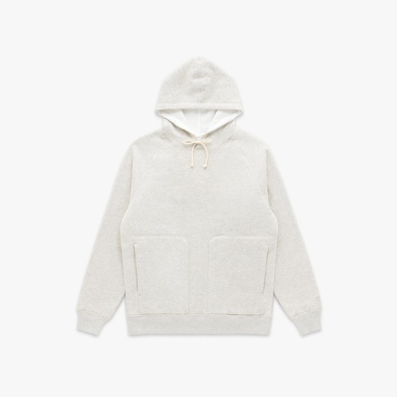 Knickerbocker Double Face Waffle Hoodie in Oat Grey