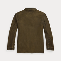 Double RL - Reverse-Sateen Overshirt in Washed Brown