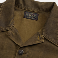 Double RL - Reverse-Sateen Overshirt in Washed Brown