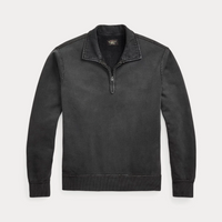 Double RL - Quarter Zip Sweatshirt - Washed Black