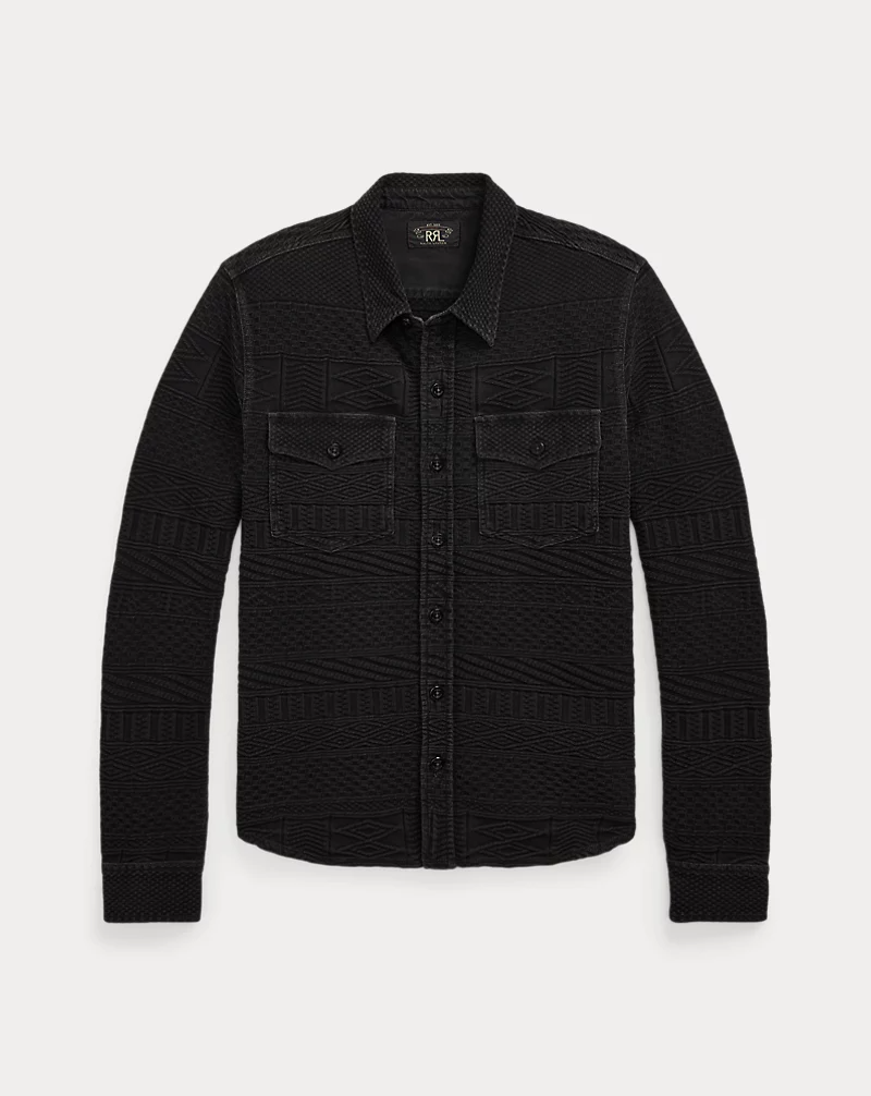 Double RL - Indigo Jacquard Workshirt - Sulfur Black – Fountainhead NY