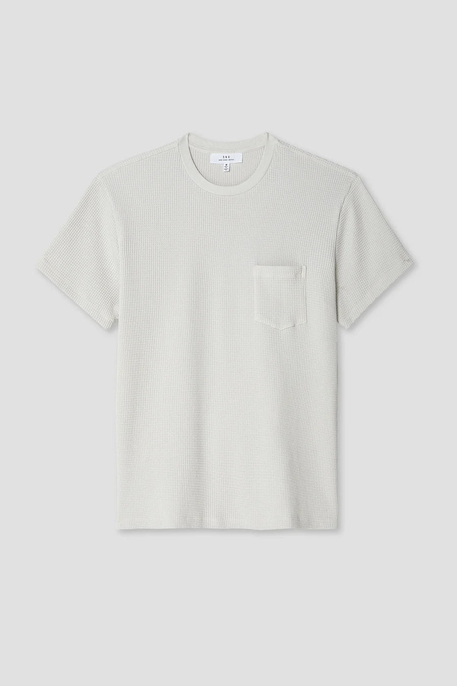 【ANGLAN】Pigment Waffle Pocket Half Tee Cloud Knit Waffle Short Sleeve Tee for Tall Men | American Tall