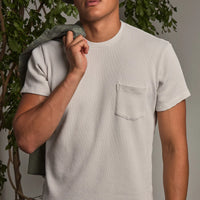 Save Khaki United - Short Sleeve Waffle pocket Tee in Ash