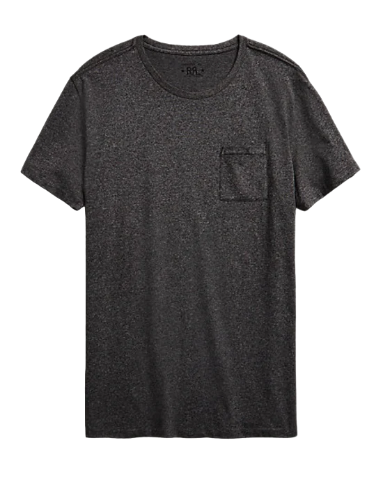 Double RL - Garment-Dyed Pocket T-Shirt in Heather Grey 