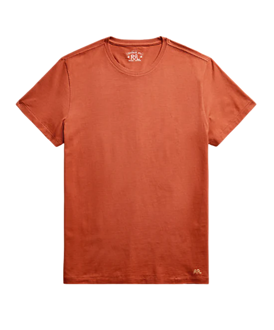Double RL Garment Dyed T Shirt in Rust Fountainhead NY