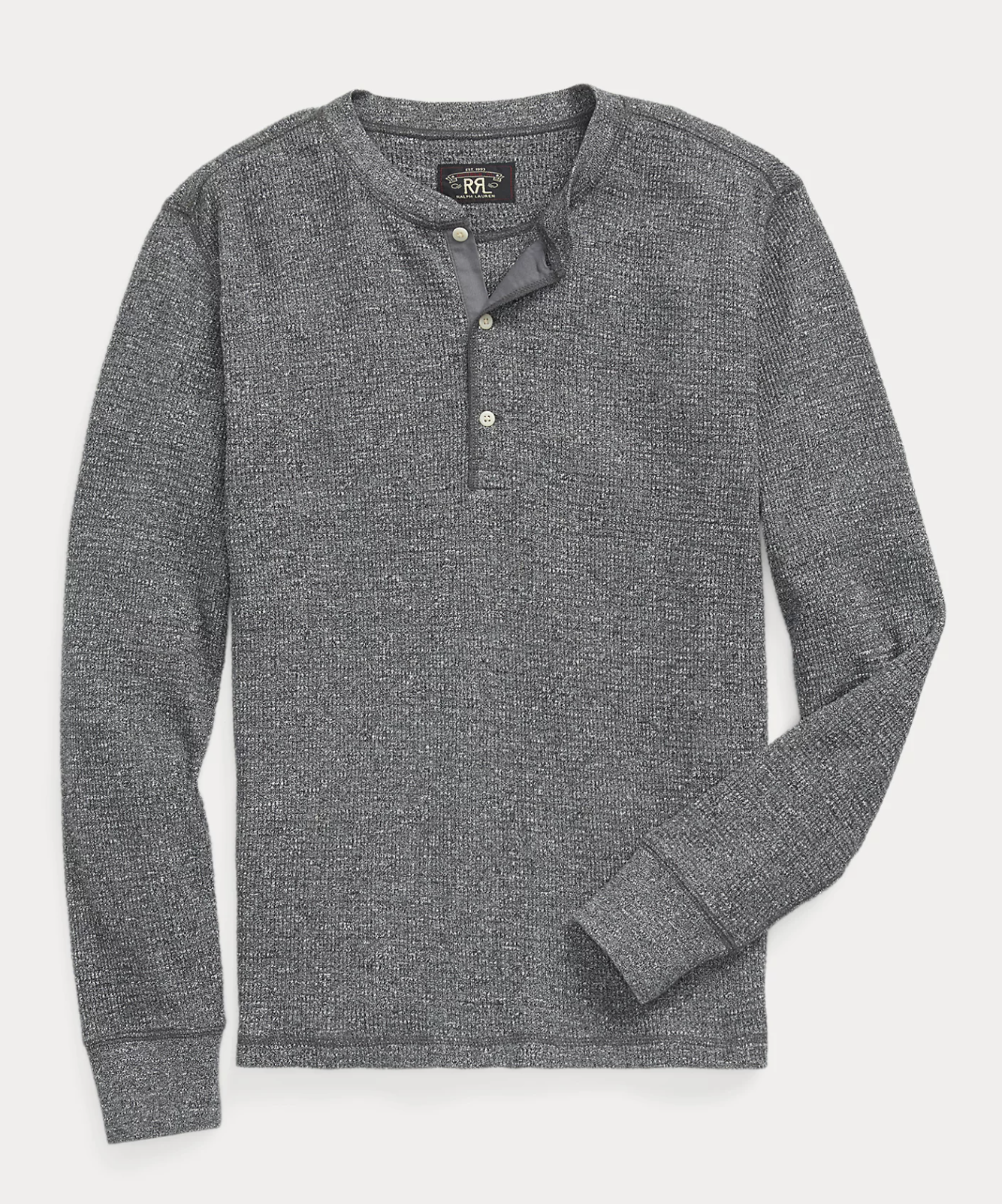 Double RL - Garment-Dyed Waffle-Knit Henley Shirt in