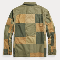 Double RL - Limited-Edition Patchwork Overshirt in Olive Multi