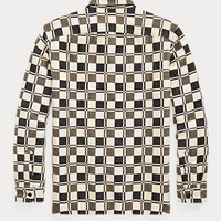 Double RL - Plaid Brushed Jacquard Workshirt in Black/Creme