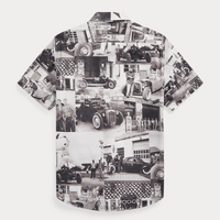 Double RL - Photo-Print Twill Workshirt in Black/White