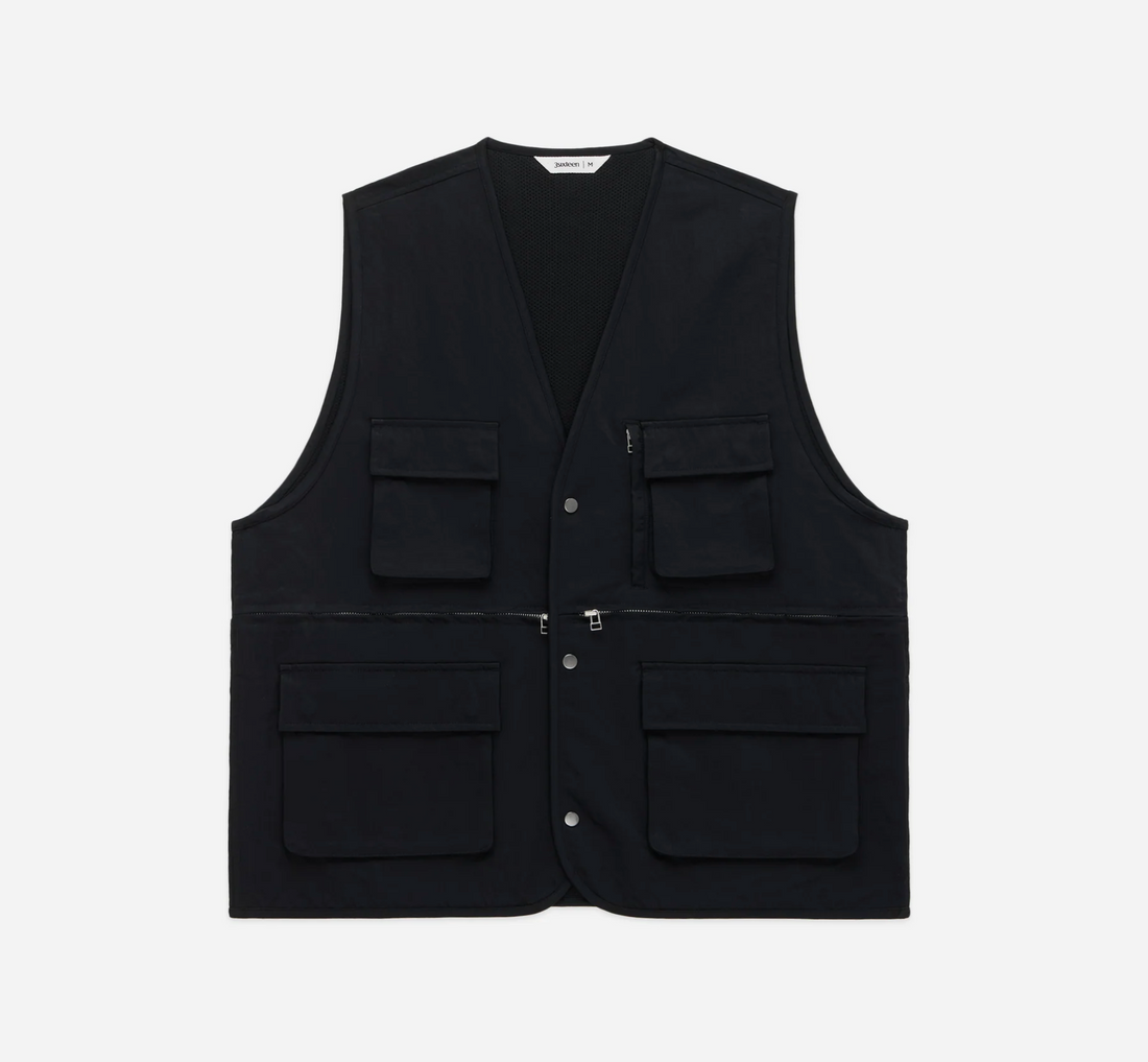 3sixteen - Field Vest in Black Wrinkle Nylon
