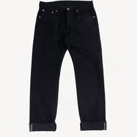 Iron Heart - IH-666S-142bb - 14oz Selvedge Denim Slim Straight Cut Jeans - Black/Black