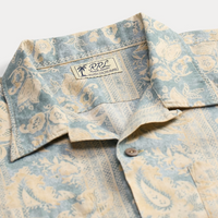 Double RL - Floral-Paisley Linen-Cotton Shirt in Indigo Blue/Multi