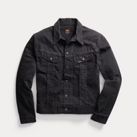 Double RL - Worn In Black Denim Trucker Jacket