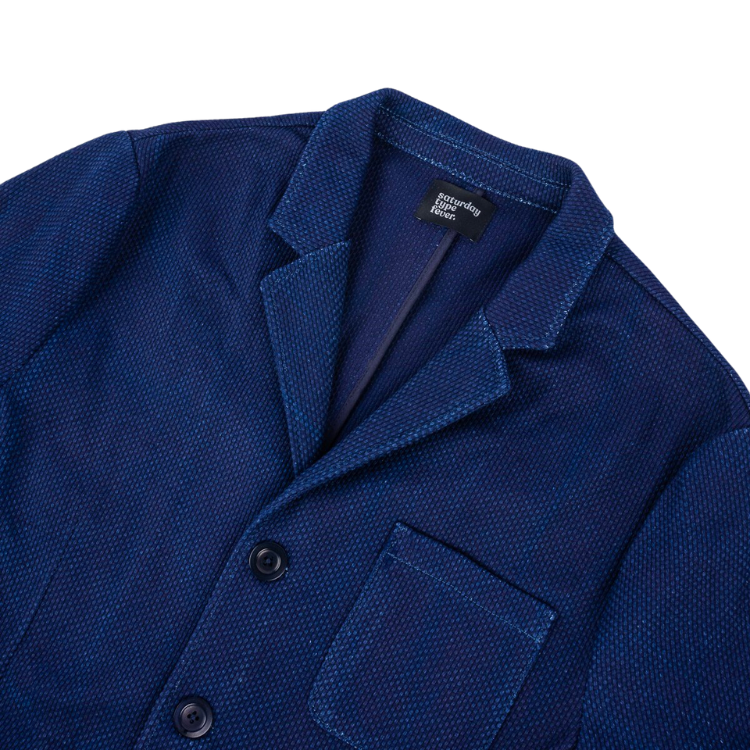 SaturdayTypeFever - Sashiko Blazer in Indigo – Fountainhead NY SaturdayTypeFever - Sashiko Blazer in Indigo – Fountainhead NY