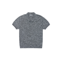 3sixteen - Knit Polo in Black Marled Yarn