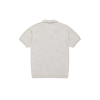 3sixteen - Knit Polo in Natural Marled Yarn
