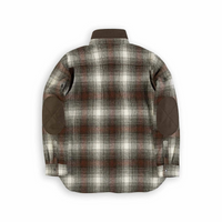 Beringia - Farallon Wool Plaid Shirt in Green and Brick Ombre