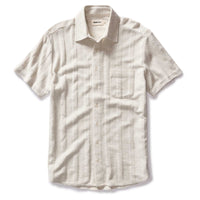Taylor Stitch - The Short Sleeve California in Heather Ash Pointelle Stripe
