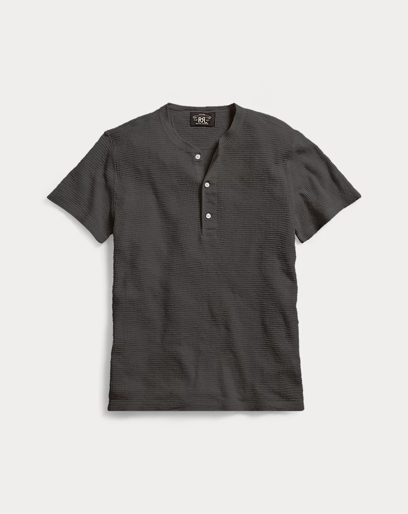 Double RL - Short-Sleeve Cotton Waffle Knit Henley – Fountainhead NY