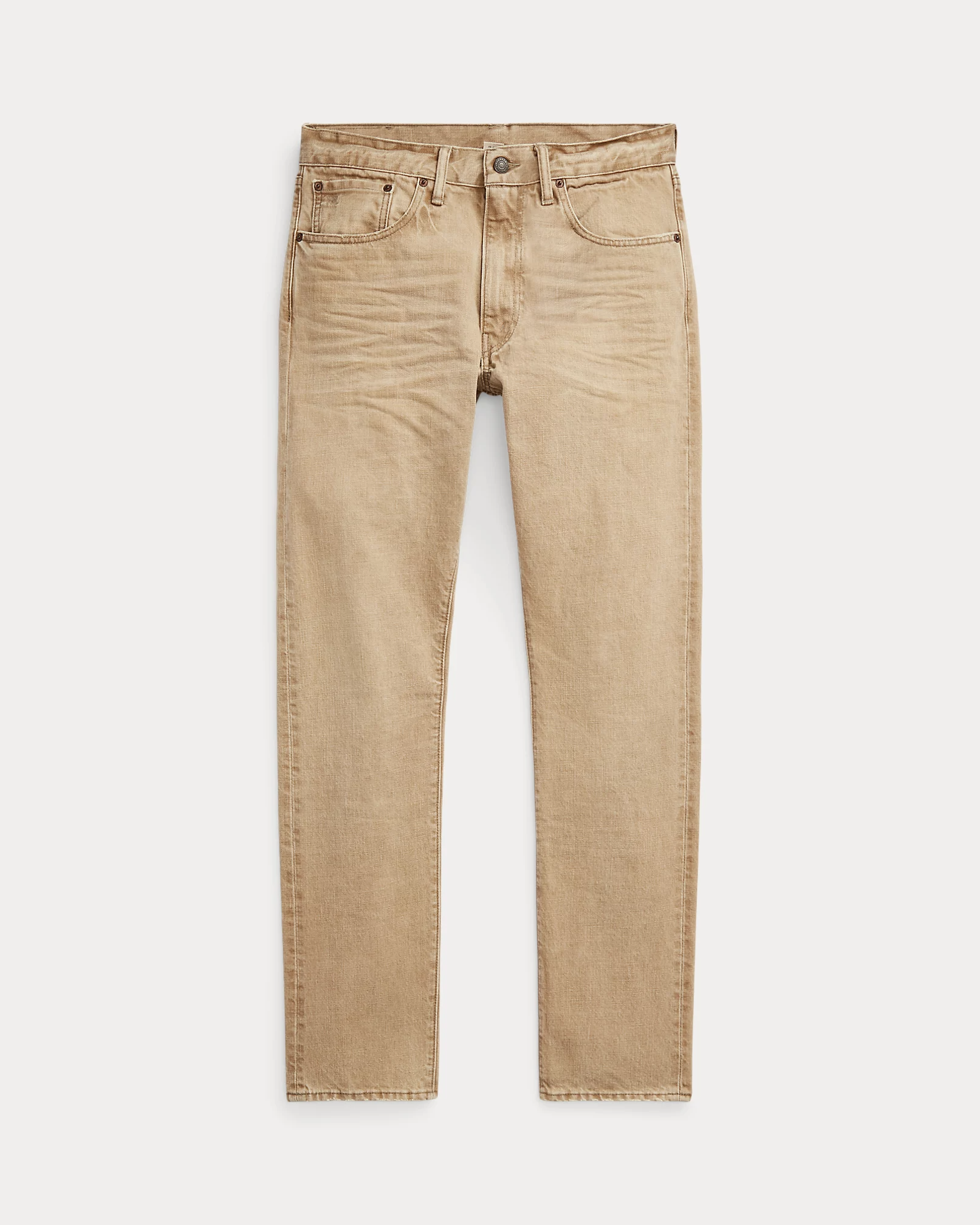 Double RL - High Slim Wide Width Denim W/ Zipper Fly - Tan
