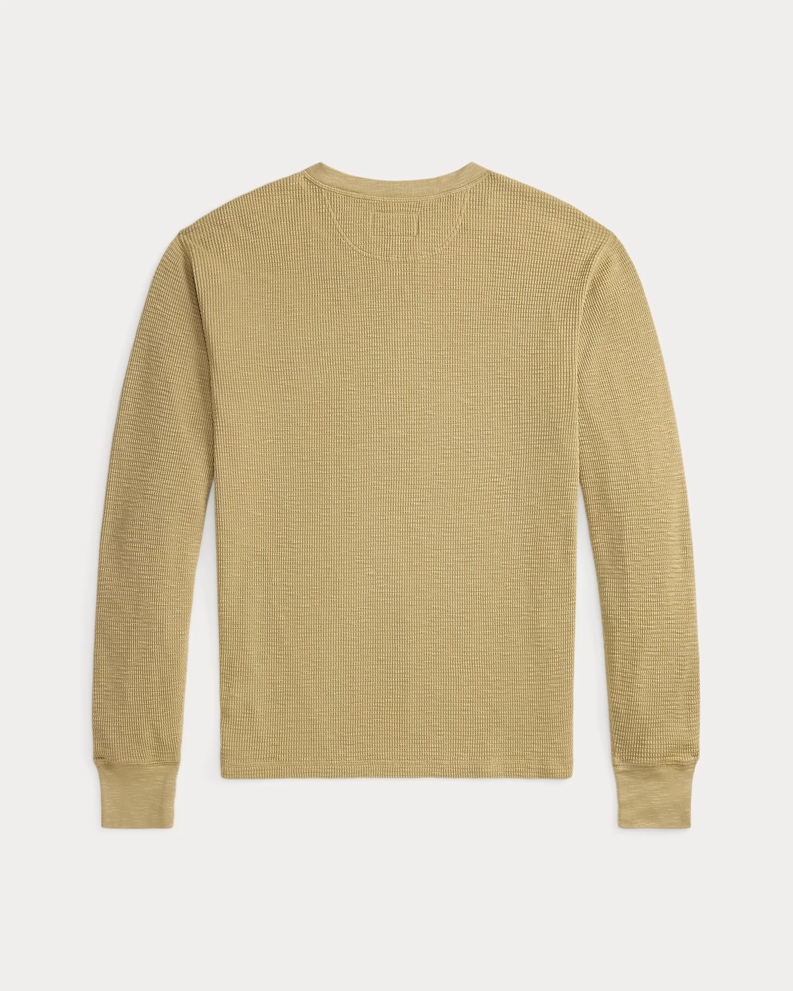 Double RL - Garment-Dyed Waffle-Knit Henley Shirt in Spring Beige