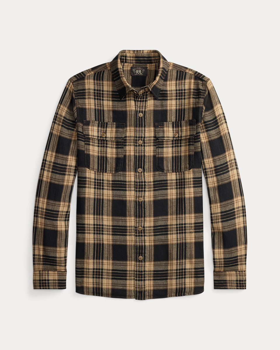 Double RL - Long-Sleeve Cotton/Linen Greyson Workshirt - RL-803