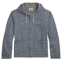 Double RL - Cotton Striped Schooner Shirt Jacket - Navy Multi