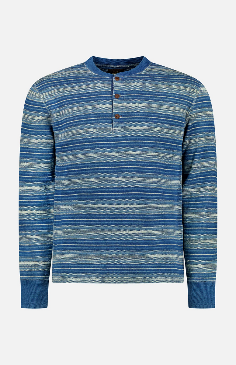 【RRL】 Henley long-sleevedTシャツ RRL Long-sleeve Textured Cotton Waffle Knit Henley - Paper