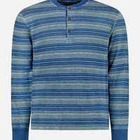Ralph Lauren - Long-Sleeve Cotton Knit Archie Henley T-shirt - Indigo Multi