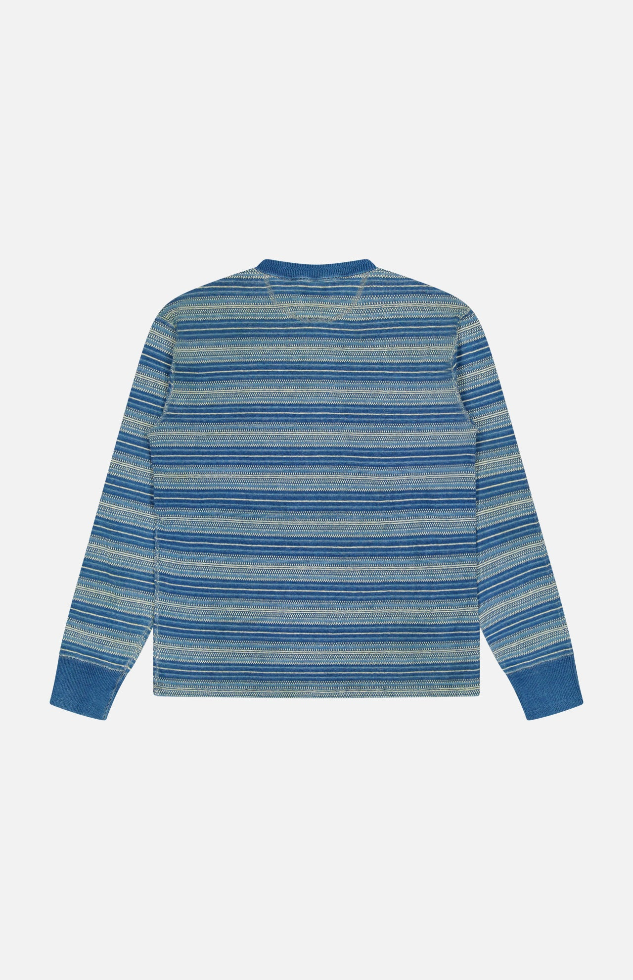 RRL - Long-Sleeve Cotton Knit Archie Henley T-shirt - Indigo Multi 