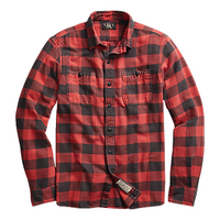 Double RL - Plaid Twill Workshirt in Red Black