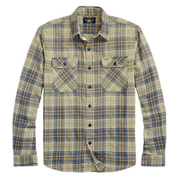 Double RL - Plaid Twill Workshirt in Faded Blue/Yellow
