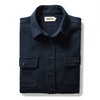 Taylor Stitch - The Ledge Shirt in Dark Navy Linen Tweed