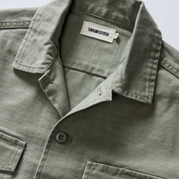 Taylor Stitch - The Short Sleeve Surplus Shirt in Field Olive Reverse Sateen