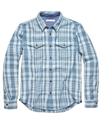 Outerknown - Blanket Shirt in Adriatic Lucent Plaid
