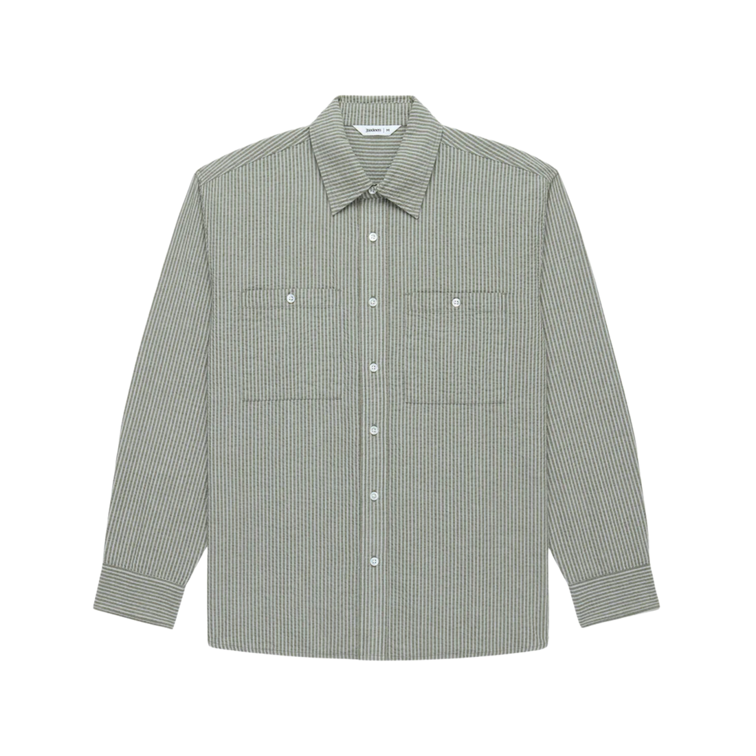 3sixteen - Commuter Shirt in Olive Seersucker Stripe