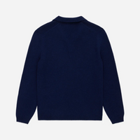 3sixteen - Long Sleeve Knit Polo ~ Midnight Alpaca