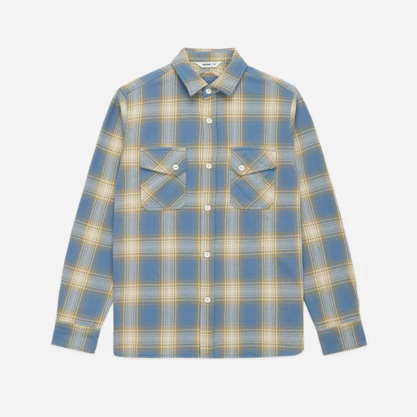 3sixteen - Crosscut Flannel in Powder Blue Plaid