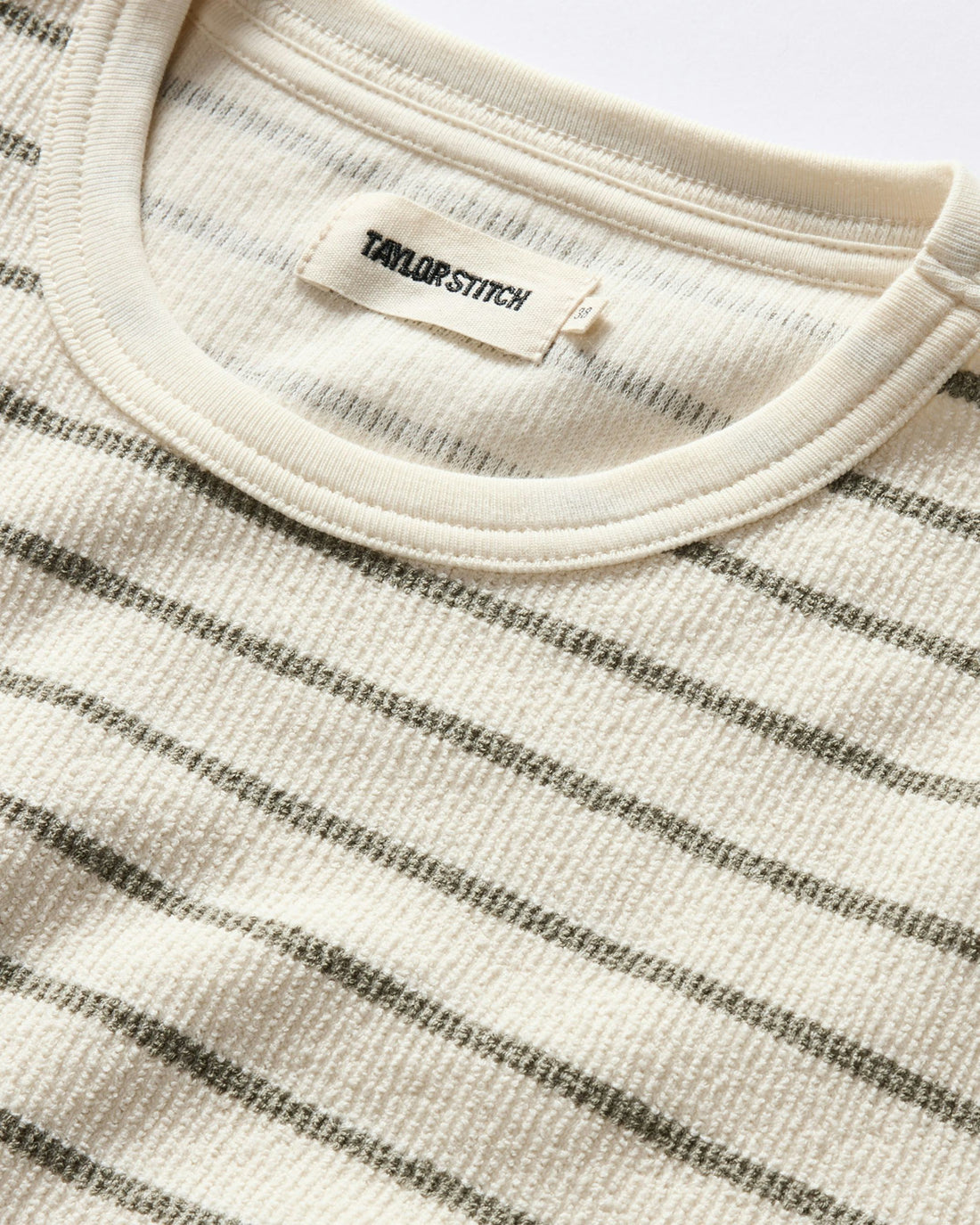 Taylor Stitch - The Adams Crew in Cilantro Stripe Reverse Terry