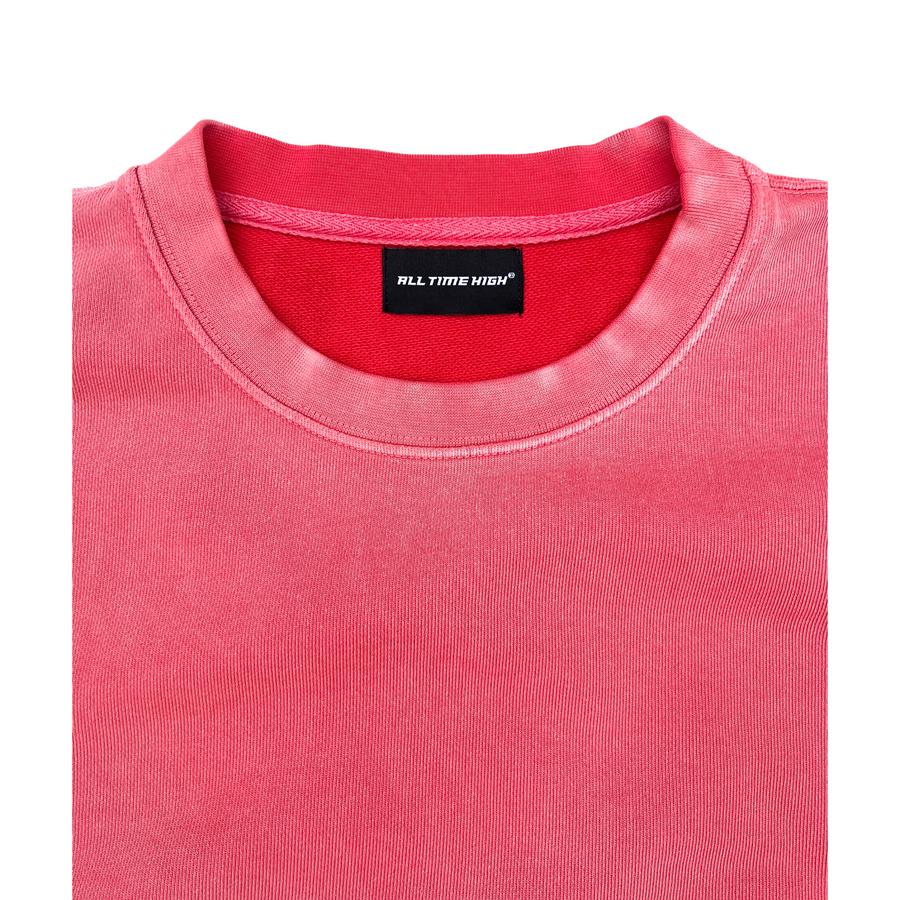 All Time High - Darted Crewneck in Sun Fade Red