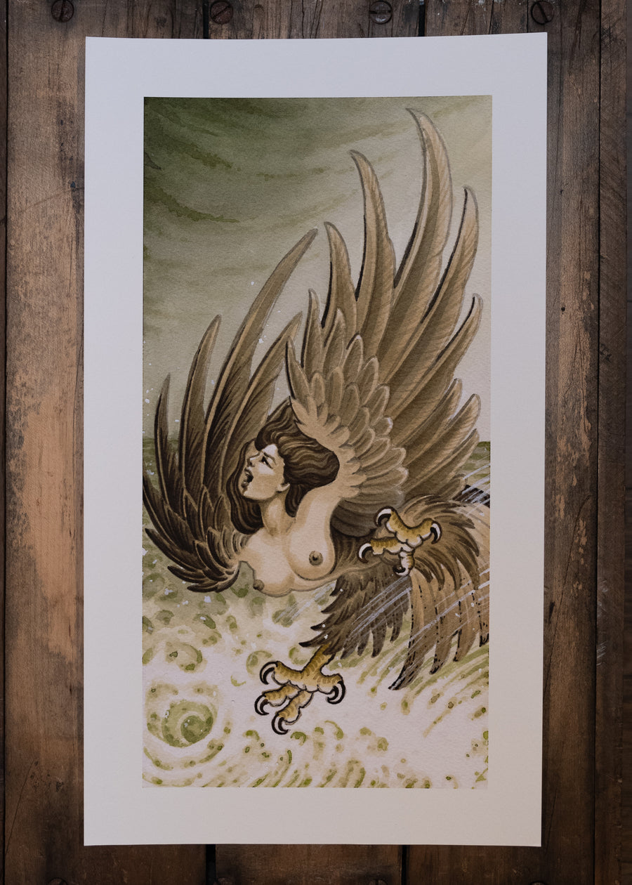 Harpy - Original Print by Philip Szlosek