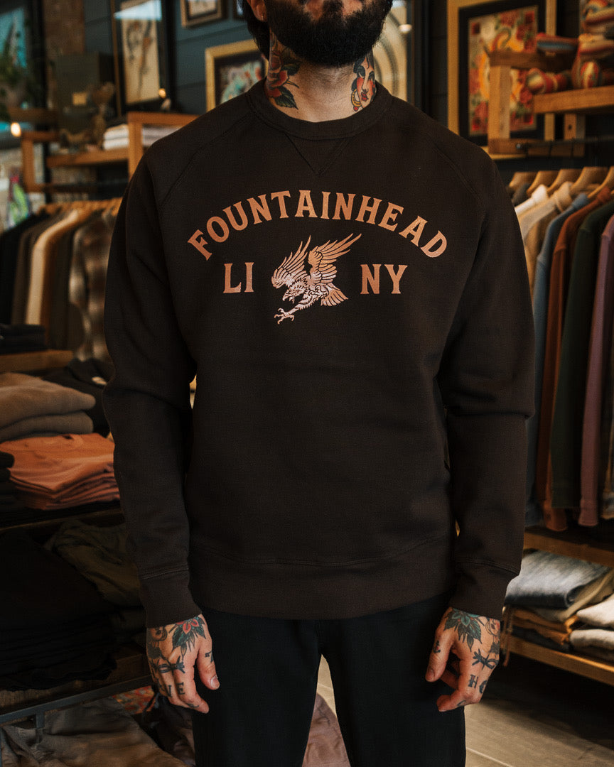 Fountainhead NY - LI Eagle Crewneck in Brown