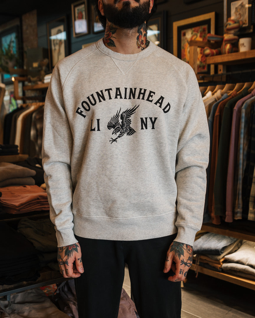 Fountainhead NY - LI Eagle Crewneck in Oat Heather