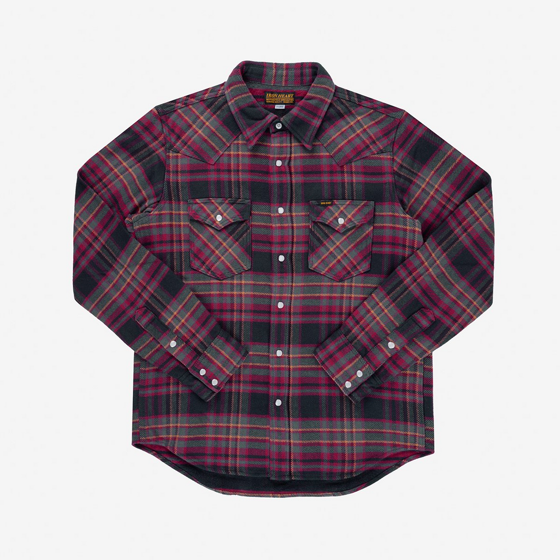 Iron Heart 11oz Ultra Heavy Flannel Line Check Western Shirt