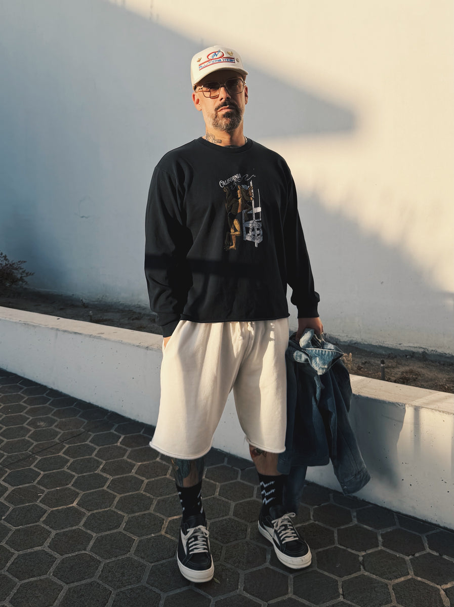 All Time High Lifeguard Longsleeve in Rinsed Black - detail
