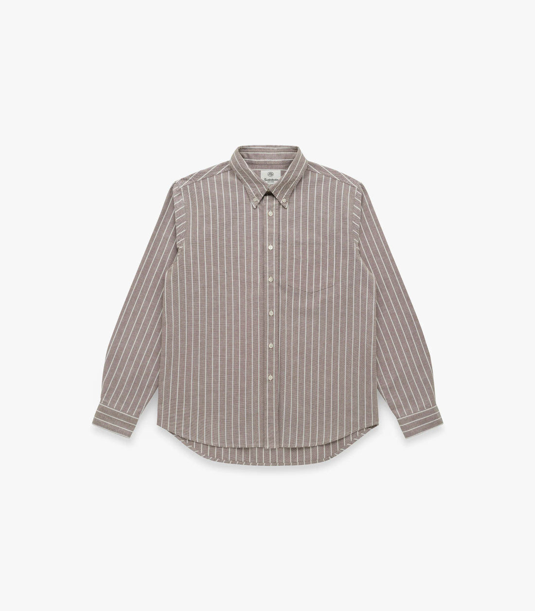 Knickerbocker - "Beefy" Cotton Oxford - Mocha & Bone Stripe